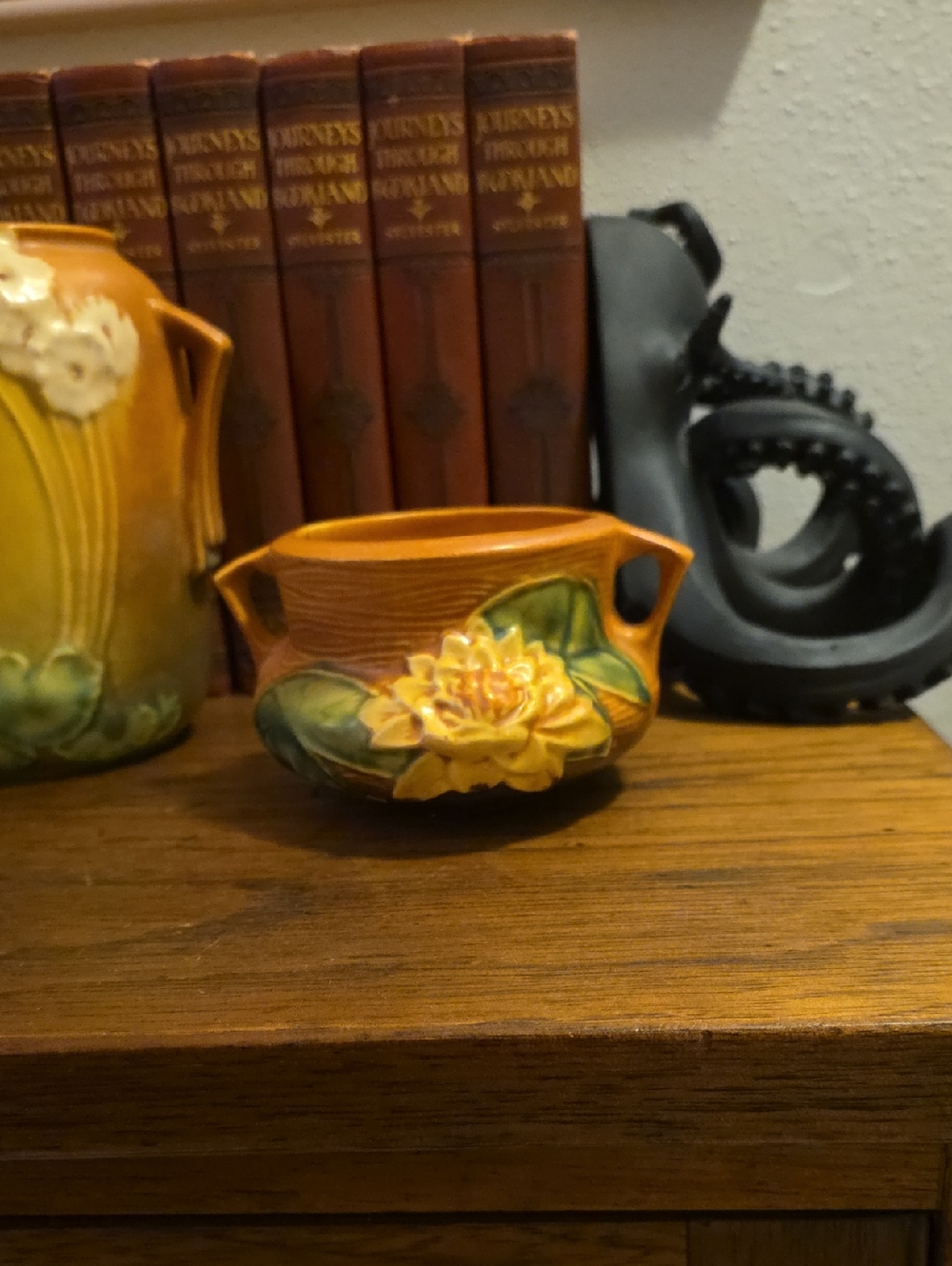 Roseville Water Lily Double-handled Bowl Small Jardiniere USA 663-3"
